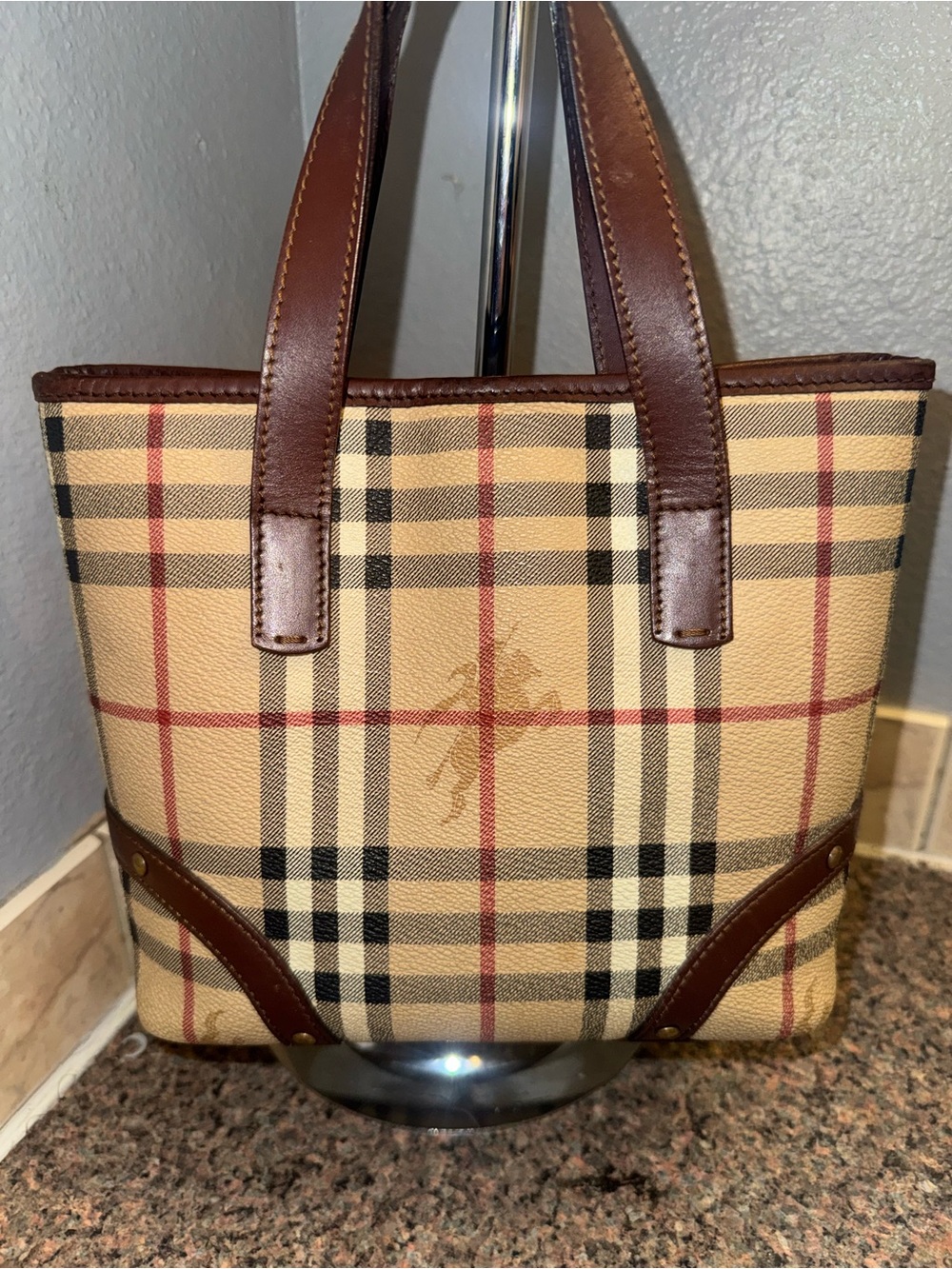 Burberry vintage Haymarket Check Mini Tote Bag ✅authentic✅ - Picture 2 of 10